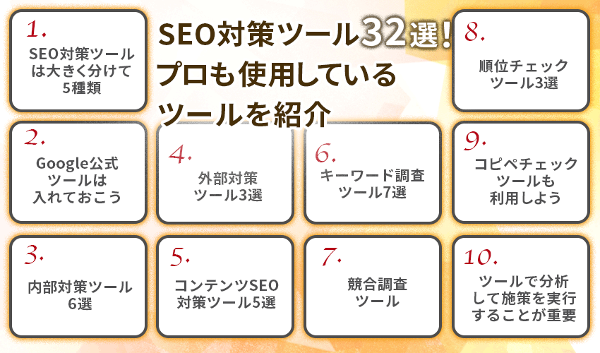 SEO対策ツール32選!