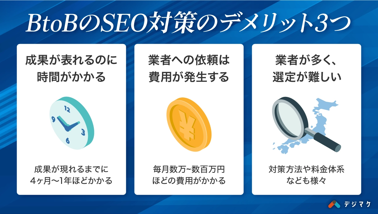 BtoBのSEO対策のデメリット3つ