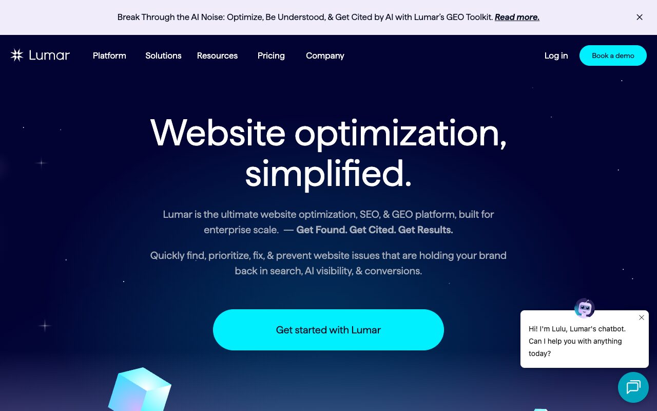 Lumar(旧DeepCrawl)のファーストビュー