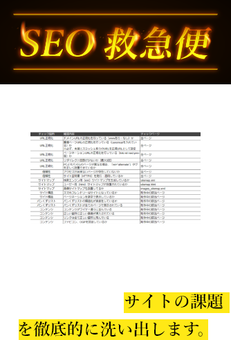 SEO救急便ですぐにチェック